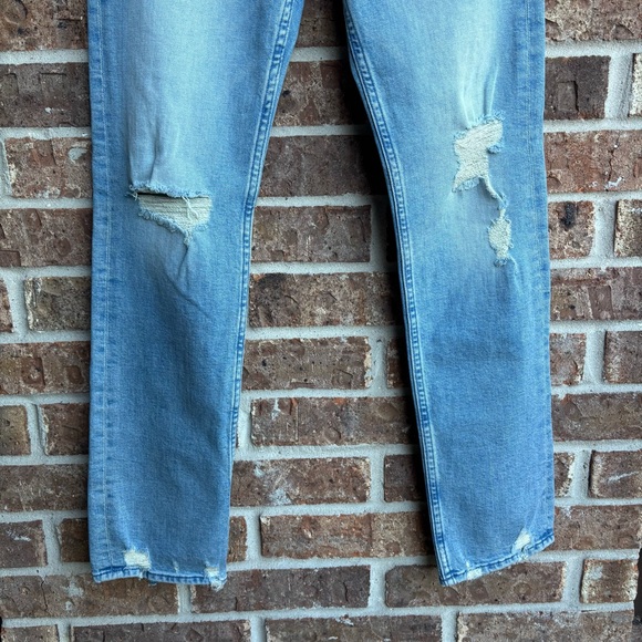 MOTHER superior high waisted rider skimp Classic Blue Distressed Women Jeans - Picture 4 of 10